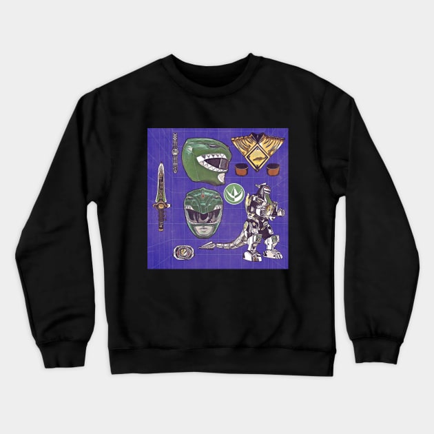 Green Power Weapons Crewneck Sweatshirt by creativespero